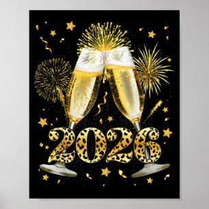 Affiche Bonne année 2026 Feu d'artifice Bonne année Famill