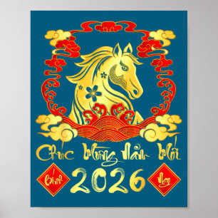 Affiche Bonne année 2026 Tét Nouvel An lunaire vietnamien