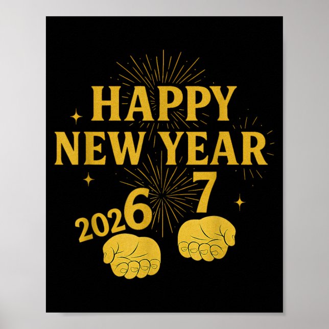 Affiche Bonne année 67 Meme – Drôle de célébration 2026 Pa (Devant)