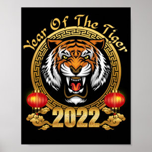 Affiche Bonne année chinoise 2022 Année du Tigre