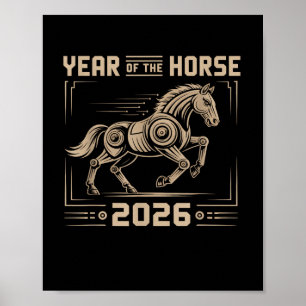 Affiche Bonne Année Chinoise Du Cheval 2026 Lunar Zod