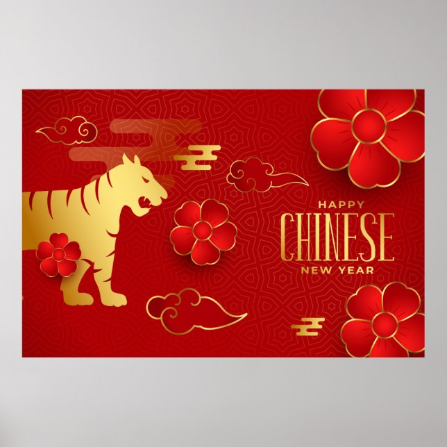 Affiche Bonne année chinoise (Tigre) (Devant)