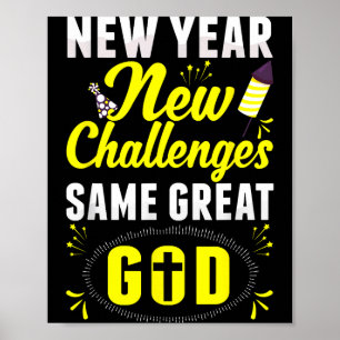 Affiche Bonne année chrétienne Nouveaux défis Même grandeu