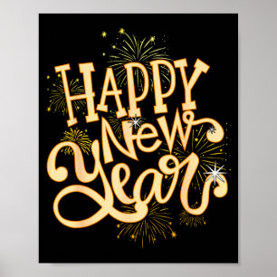 Affiche Bonne année Fête du Nouvel An Femmes Hommes Famill