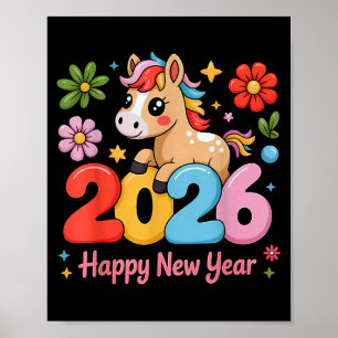 Affiche Bonne année lunaire chinoise 2026 année du feu