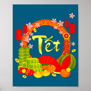 Affiche Bonne année lunaire vietnamienne 2026 Chuc Mung Na