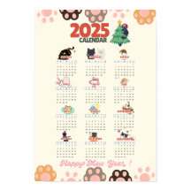 Bonne année Mew 2025 calendrier mural pour les amo