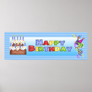 Affiche Bonne bannière d'anniversaire