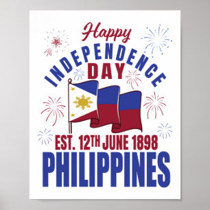 Affiche Bonne fête de l'indépendance Philippines Pinoy Fil