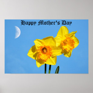 Affiche Bonne fête des mères Daffodils médaille d'or Poste