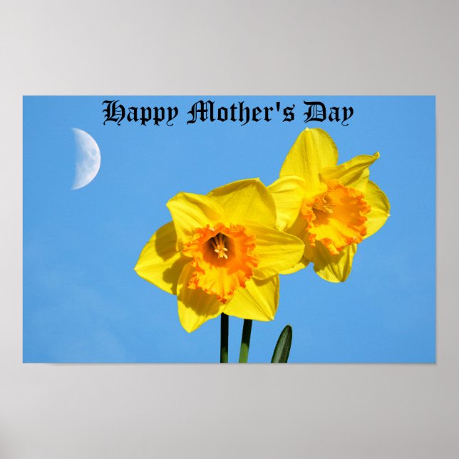 Affiche Bonne fête des mères Daffodils médaille d'or Poste (Devant)