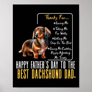 Affiche Bonne Fête des pères Au Meilleur Dachshund Papa -