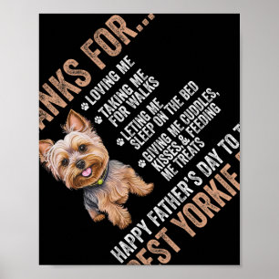 Affiche Bonne Fête des pères Au Meilleur Yorkie Papa Yorks