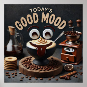 Affiche Bonne humeur d'aujourd'hui" Café d'art