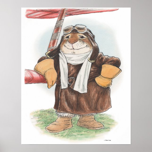 Affiche "Bonne journée, Ace" Pilote Rabbit Imprimer (Devant)