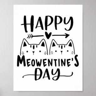 Affiche Bonne Meowentines Jour Funny Valentines Jour Chat