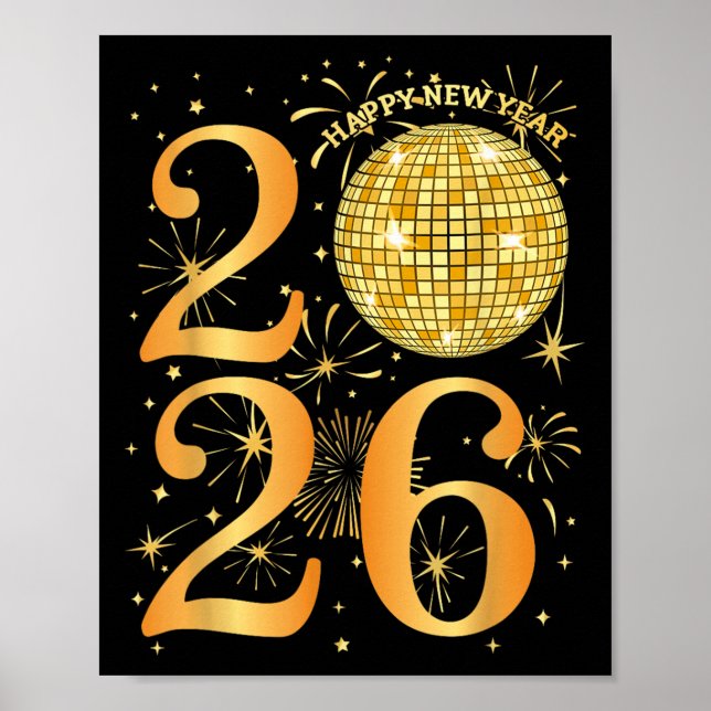 Affiche Bonne nouvelle année Fireworks 2026 (Devant)