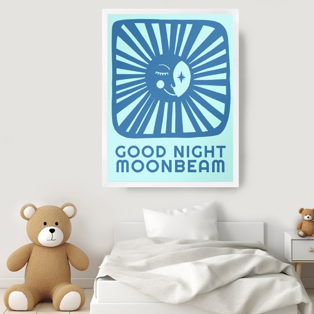 Affiche Bonne Nuit Moonbeam Cute Moon Nurserroom Art Room (Good Night Moonbeam Cute Moon Nursery Room Art Poster
)