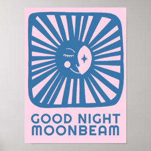 Affiche Bonne Nuit Moonbeam Cute Moon Nurserroom Art Room