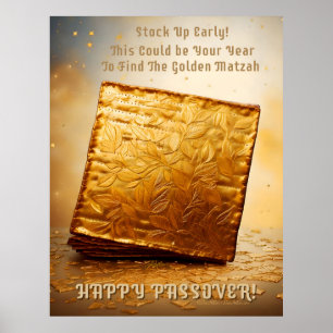 Affiche Bonne Pâque ! Golden Matzah