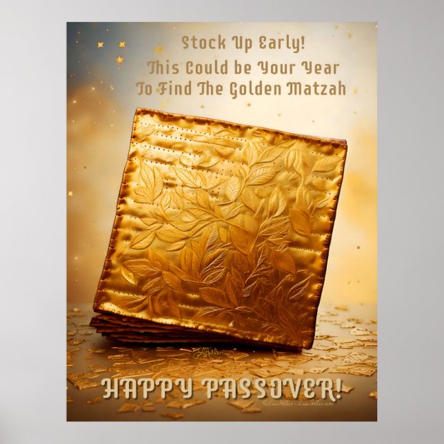 Affiche Bonne Pâque ! Golden Matzah (Devant)