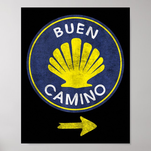 Affiche Bonne Route Shell El Camino De Santiago De Compost (Devant)
