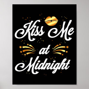 Affiche Bonne soirée du Nouvel An Nye 2022 Party Kiss