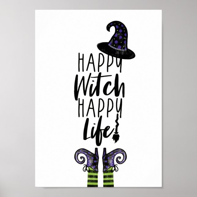 Affiche Bonne sorcière Bonne vie | White Halloween Witch (Devant)
