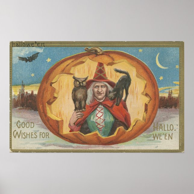 Affiche Bonne Voix Pour La Nostalgie Vintage D'Halloween (Devant)