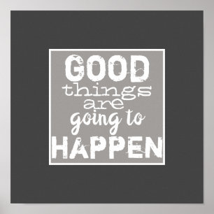 Affiche bonnes choses citent gris et blanc