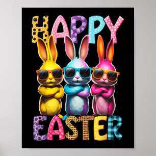 Affiche Bonnet de Pâques Bunny Bunnies Cool Joyeux Enfants