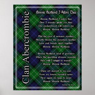 Affiche Bonnie Ecosse Je Adore Le Tartan Abercrombie