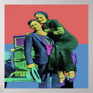 Affiche Bonnie et Clyde Pop Art