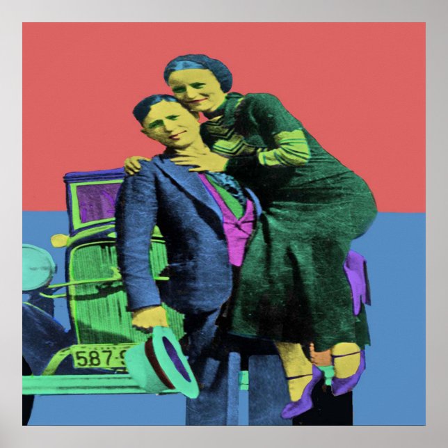 Affiche Bonnie et Clyde Pop Art (Devant)