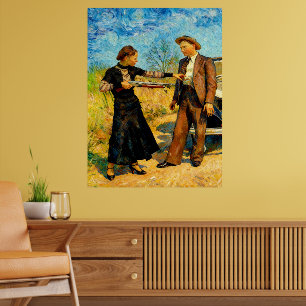 Affiche Bonnie et Clyde s'amusant 1934 peinture IA