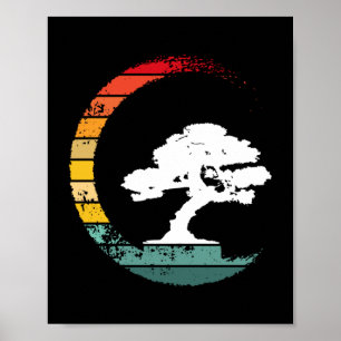 Affiche Bonsai Tree Enso Circle Vintage Zen Calligraphy