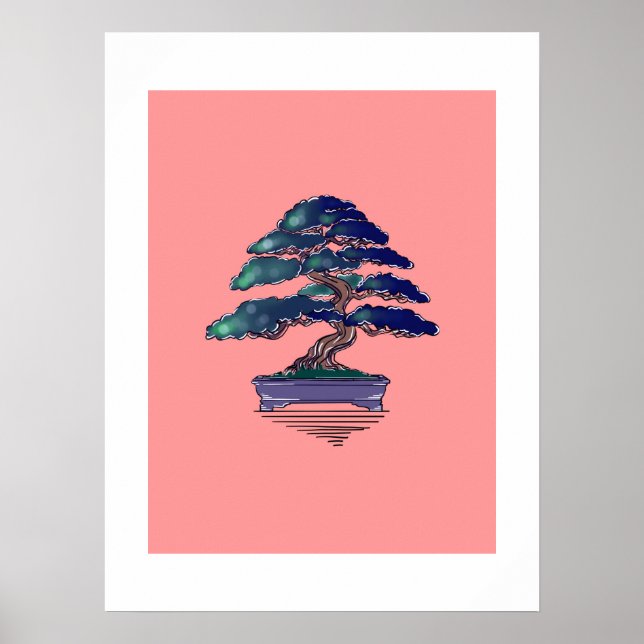 Affiche Bonsai Zen Minimal  (Devant)