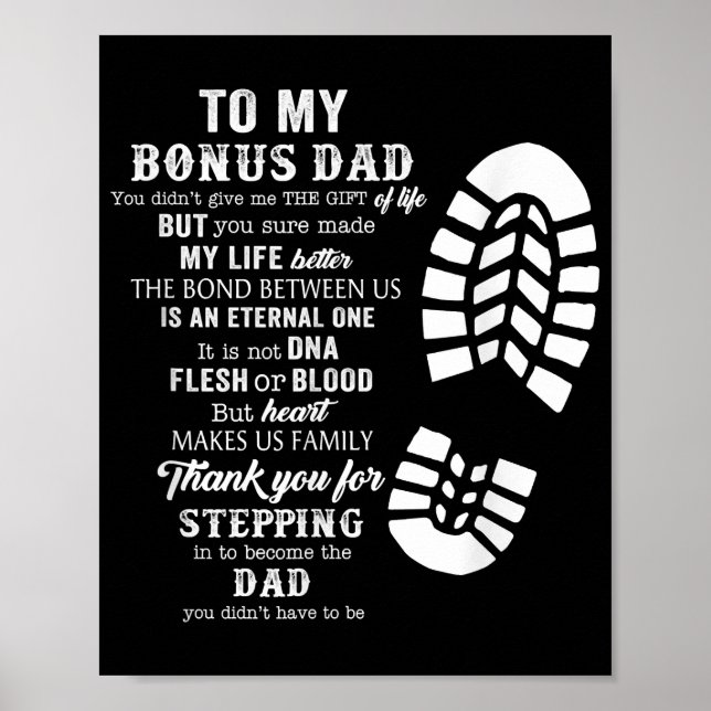 Affiche Bonus Dad Fête des pères cadeau de Stepdad pour Da (Devant)