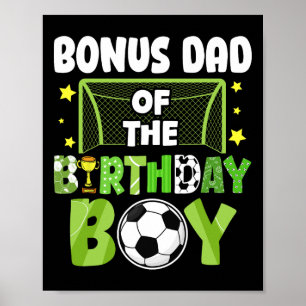 Affiche Bonus Papa Anniversaire Garçon Fête de Foot Famill