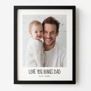Affiche Bonus Papa Photo Personnalisé   Beau-Père Personna