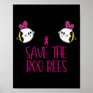 Affiche Boo Bees Sensibilisation au cancer du sein Hallowe