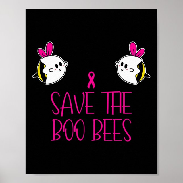 Affiche Boo Bees Sensibilisation au cancer du sein Hallowe (Devant)