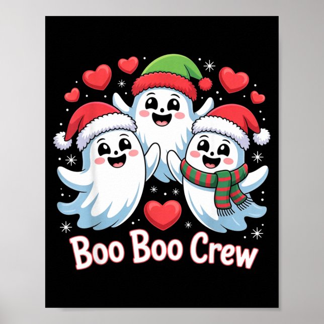 Affiche Boo-boo Crew Christmas Ghost Santa Hat Halloween H (Devant)