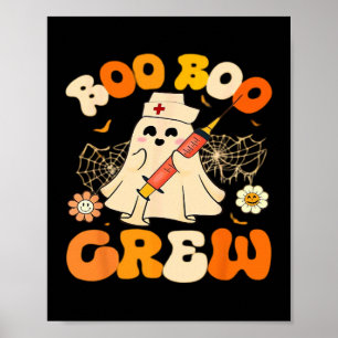 Affiche Boo Boo Crew Fantôme Drôle Pour Infirmière, Rétro