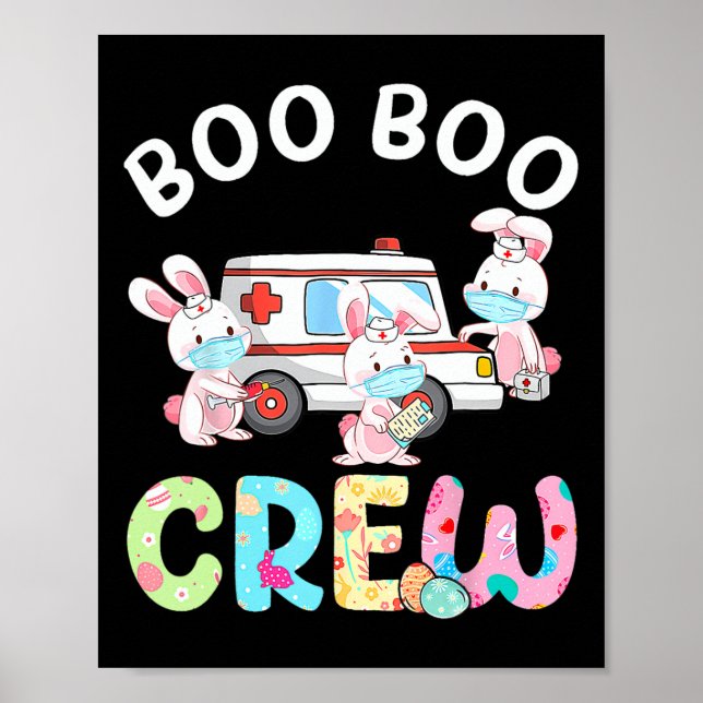 Affiche Boo Boo Crew Fun Bunny Ems Emt Parade Infirmière E (Devant)