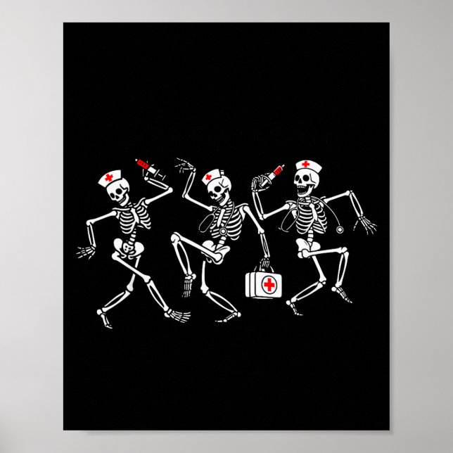 Affiche Boo Boo Crew Funny Dancing Skeleton Nurse Squad Ha (Devant)