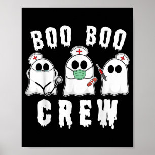 Affiche Boo Boo Crew Funny Nurse Ghost Costume Halloween