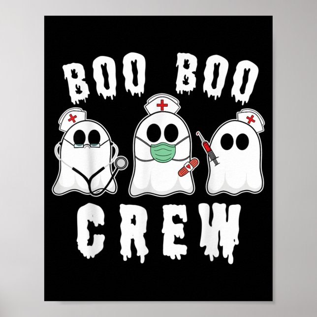 Affiche Boo Boo Crew Funny Nurse Ghost Costume Halloween (Devant)