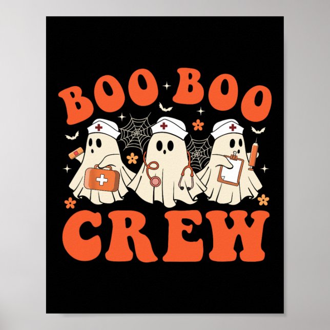 Affiche Boo Boo Crew Infirmière Ghost Scrub Top Infirmière (Devant)