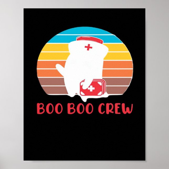 Affiche Boo Boo Crew Nurse Funny Ghost Halloween Classic T (Devant)